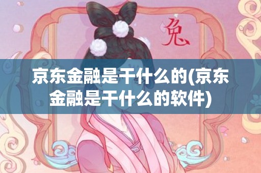 京东金融是干什么的(京东金融是干什么的软件)