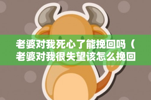 老婆对我死心了能挽回吗（老婆对我很失望该怎么挽回句子）