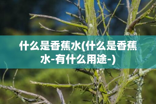 什么是香蕉水(什么是香蕉水-有什么用途-)