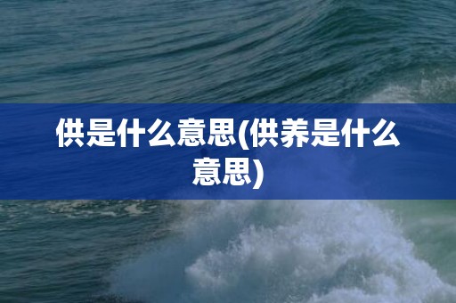 供是什么意思(供养是什么意思)