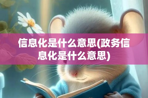 信息化是什么意思(政务信息化是什么意思)