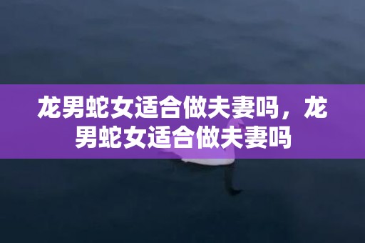 龙男蛇女适合做夫妻吗，龙男蛇女适合做夫妻吗
