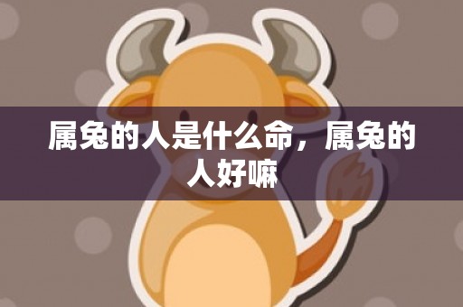 属兔的人是什么命，属兔的人好嘛