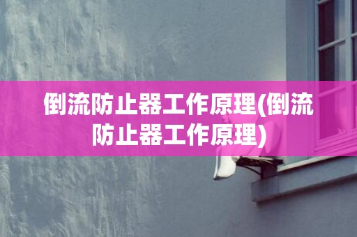 倒流防止器工作原理(倒流防止器工作原理)