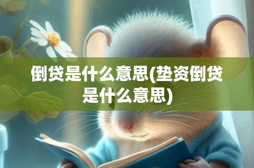 倒贷是什么意思(垫资倒贷是什么意思)