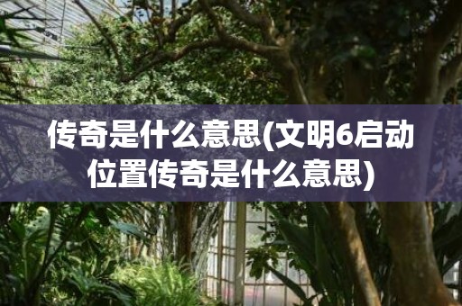 传奇是什么意思(文明6启动位置传奇是什么意思)