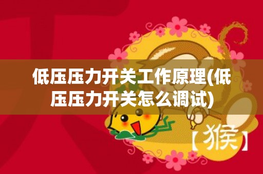 低压压力开关工作原理(低压压力开关怎么调试)