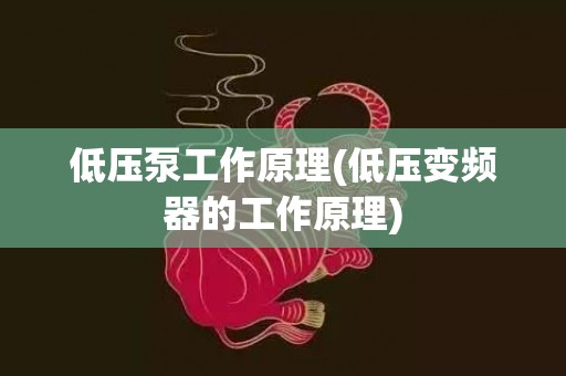 低压泵工作原理(低压变频器的工作原理)