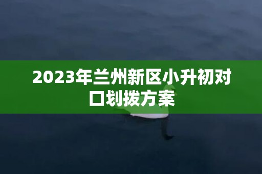 2023年兰州新区小升初对口划拨方案