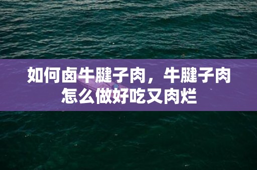 如何卤牛腱子肉，牛腱子肉怎么做好吃又肉烂