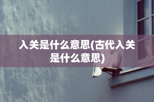 入关是什么意思(古代入关是什么意思)