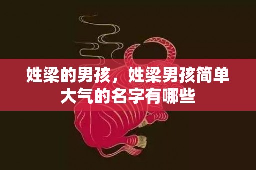 姓梁的男孩，姓梁男孩简单大气的名字有哪些