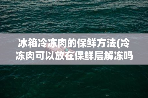 冰箱冷冻肉的保鲜方法(冷冻肉可以放在保鲜层解冻吗)