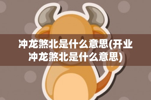 冲龙煞北是什么意思(开业冲龙煞北是什么意思)