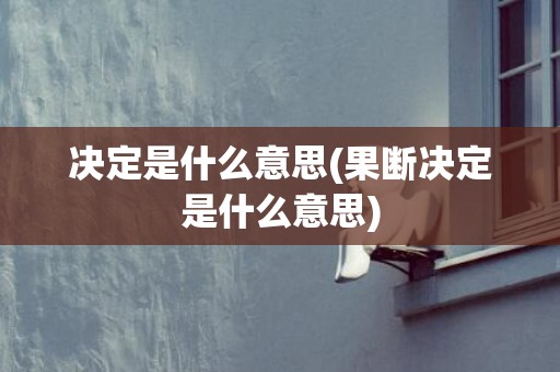 决定是什么意思(果断决定是什么意思)