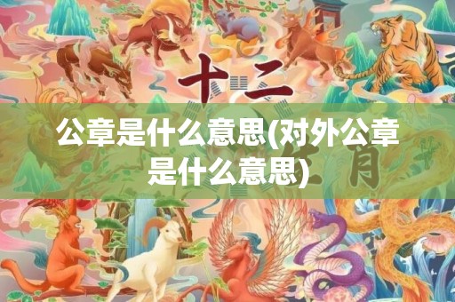 公章是什么意思(对外公章是什么意思)