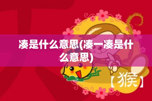 凑是什么意思(凑一凑是什么意思)