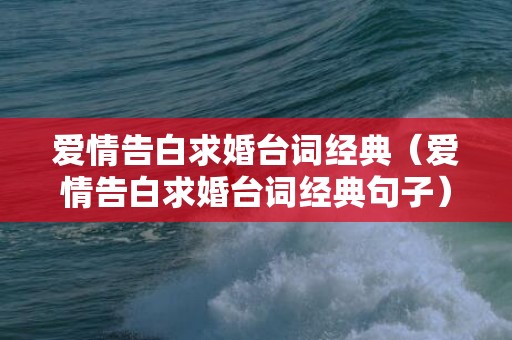 爱情告白求婚台词经典（爱情告白求婚台词经典句子）
