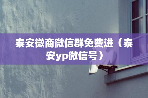 泰安微商微信群免费进（泰安yp微信号）