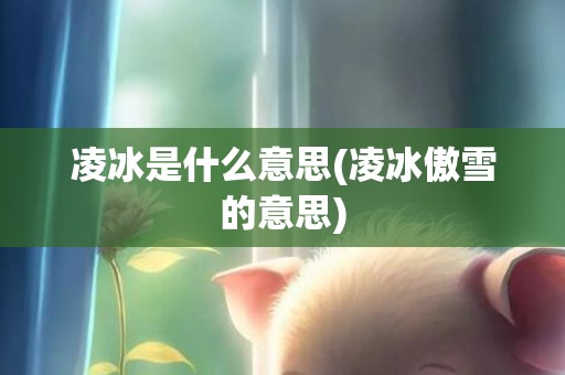 凌冰是什么意思(凌冰傲雪的意思)