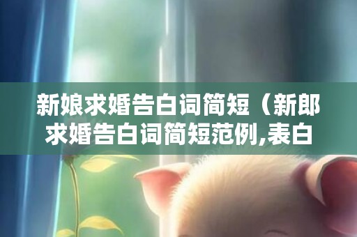 新娘求婚告白词简短（新郎求婚告白词简短范例,表白新娘可以这样说）
