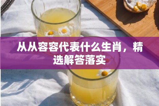 从从容容代表什么生肖，精选解答落实