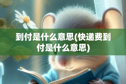 到付是什么意思(快递费到付是什么意思)