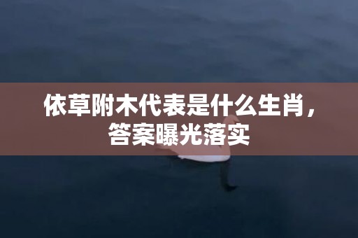 依草附木代表是什么生肖，答案曝光落实