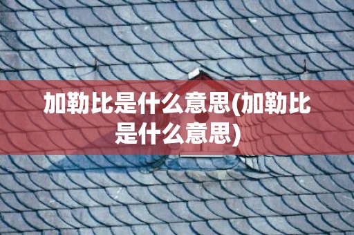 加勒比是什么意思(加勒比是什么意思)