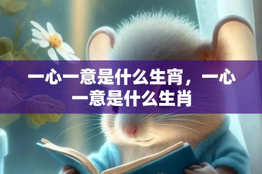 一心一意是什么生宵，一心一意是什么生肖