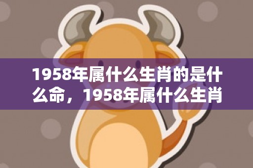 1958年属什么生肖的是什么命，1958年属什么生肖属相