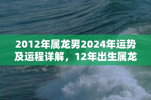 2012年属龙男2024年运势及运程详解，12年出生属龙人2024全年每月运势男性，2012年属龙男2024年运势及运程详解，12年出生属龙人2024全年每月运势男性
