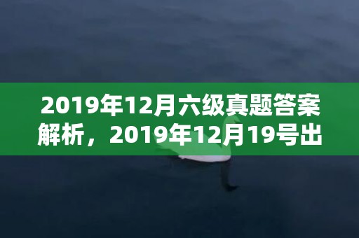 2019年12月六级真题答案解析，2019年12月19号出生的双胞胎男孩怎么起名，五行属什么