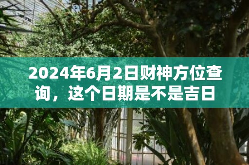 2024年6月2日财神方位查询，这个日期是不是吉日
