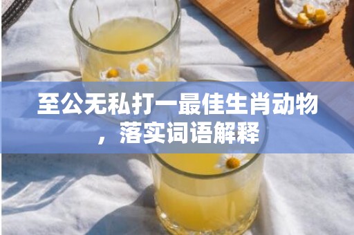 至公无私打一最佳生肖动物，落实词语解释