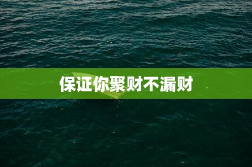 保证你聚财不漏财