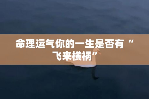 命理运气你的一生是否有“飞来横祸”