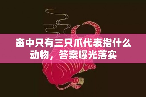 畜中只有三只爪代表指什么动物，答案曝光落实