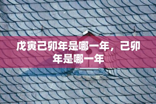 戊寅己卯年是哪一年，己卯年是哪一年
