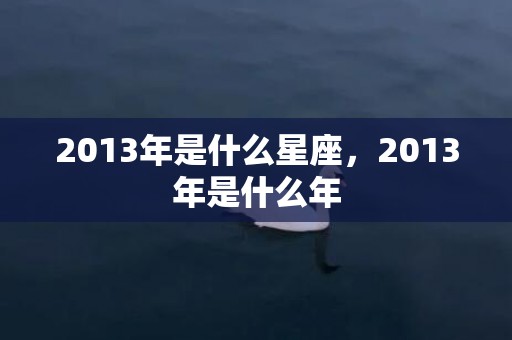 2013年是什么星座，2013年是什么年