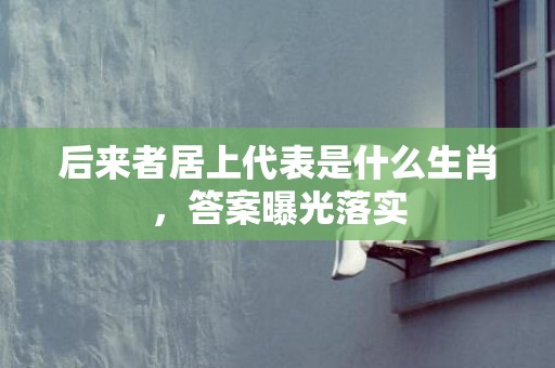后来者居上代表是什么生肖，答案曝光落实
