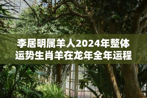 李居明属羊人2024年整体运势生肖羊在龙年全年运程，李居明属羊人2024年整体运势生肖羊在龙年全年运程