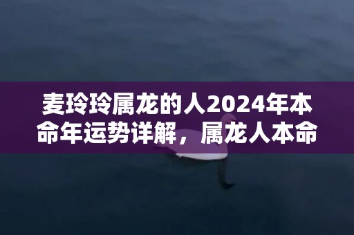 麦玲玲属龙的人2024年本命年运势详解，属龙人本命年运程及每月运势，麦玲玲属龙的人2024年本命年运势详解，属龙人本命年运程及每月运势