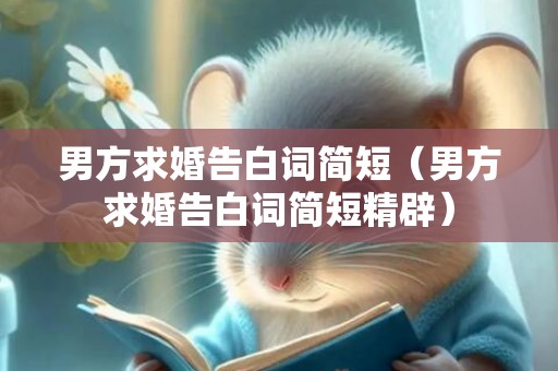 男方求婚告白词简短（男方求婚告白词简短精辟）