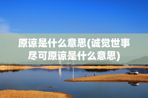 原谅是什么意思(诚觉世事尽可原谅是什么意思)