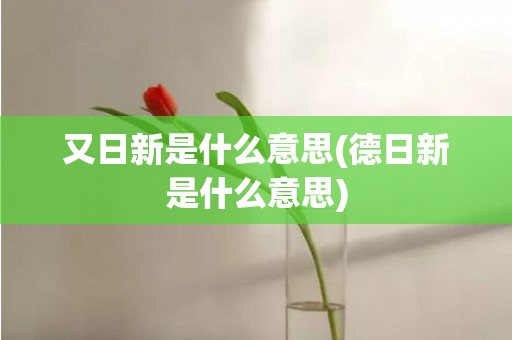 又日新是什么意思(德日新是什么意思)