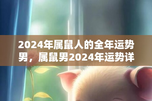 2024年属鼠人的全年运势男，属鼠男2024年运势详解，2024年属鼠人的全年运势男，属鼠男2024年运势详解