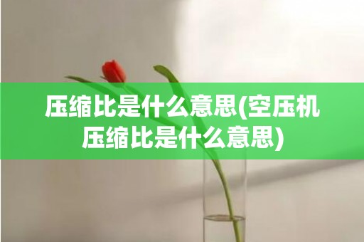 压缩比是什么意思(空压机压缩比是什么意思)
