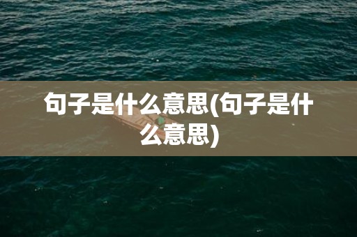 句子是什么意思(句子是什么意思)