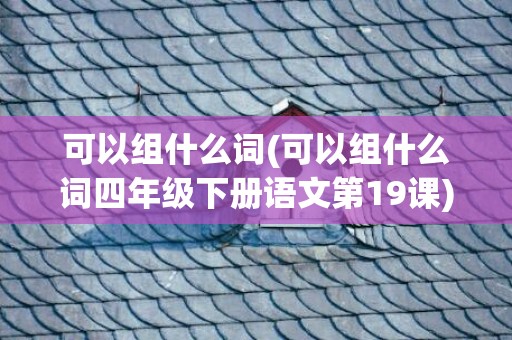 可以组什么词(可以组什么词四年级下册语文第19课)